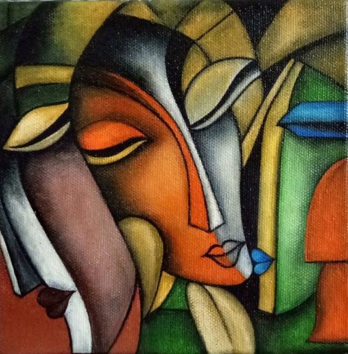 Three Faces in Abstract Painting by Nidhi Agarwal