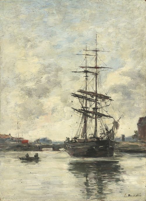Ship on the Touques (1895) by Eugène Boudin