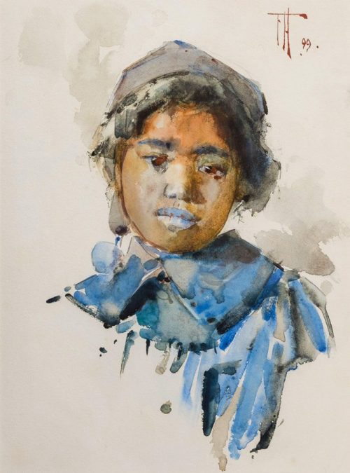 Maori Girl in Blue (1899) by Frances Hodgkins