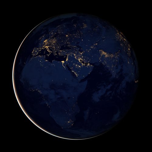 Black Marble - Africa, Europe, and the Middle East by Nasa