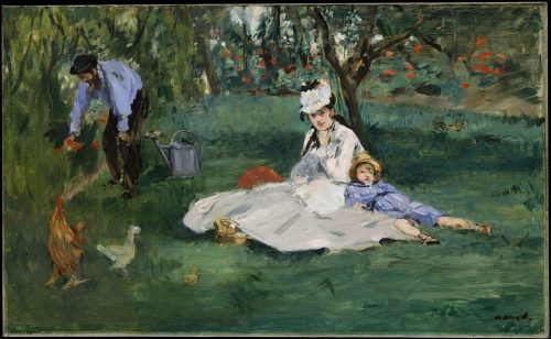 The Monet Family in Their Garden at Argenteuil (1874) by Edouard Manet