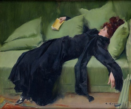 Decadent young woman. After the dance (1899) by Ramon Casas i Carbó