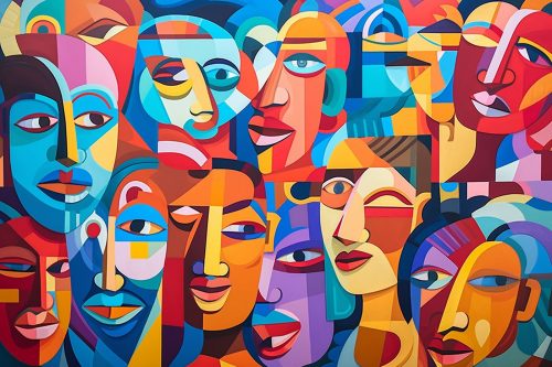 Abstract face created by AI
