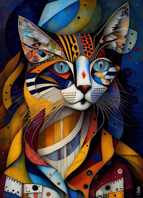Cat ... digital art by L. Roche