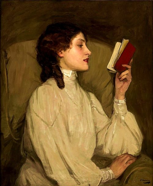 Miss Auras, The Red Book, c. 1892 by John Lavery