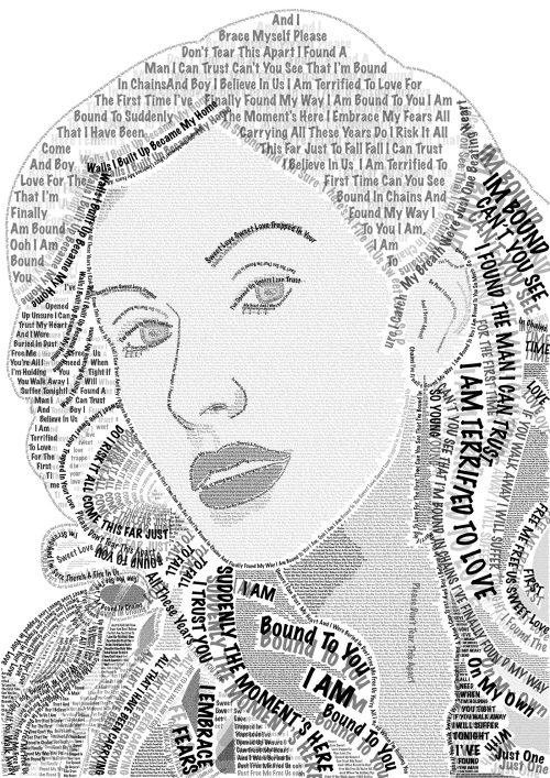 LINEART USING SONG LYRICS