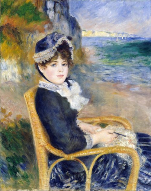On the seashore (Alina Sharigo) by Pierre-Auguste Renoir