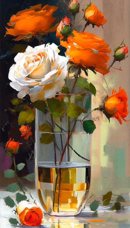 Roses with love by SampadArt Gallery