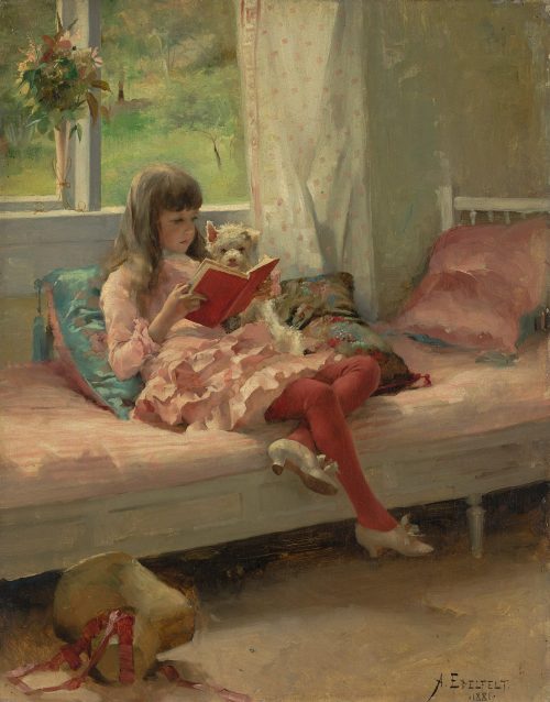 Good Friends (Portrait of the Artist's Sister Bertha Edelfelt) 1881 - Albert Edelfelt