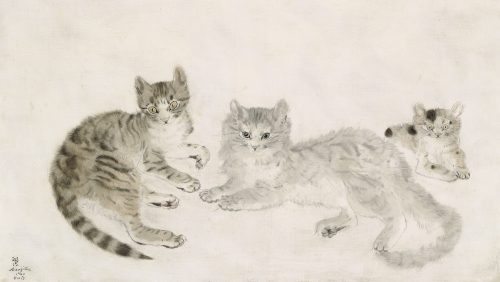 Chats et chaton (Cats and Kitten), (1940) - Léonard Tsuguharu Foujita