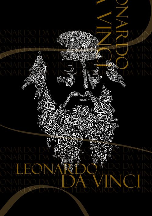 Leonardo Da Vinci Typography Art by Haitham Bali