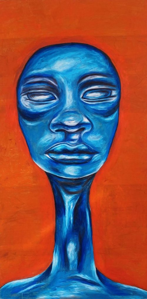 Self Portrait of 2021 (three) painting by Amanda Flowers