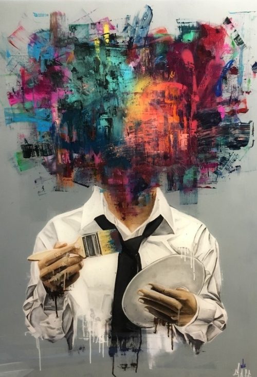 Colorful Street Art Paintings Replace Heads With 3D Flower Bouquets