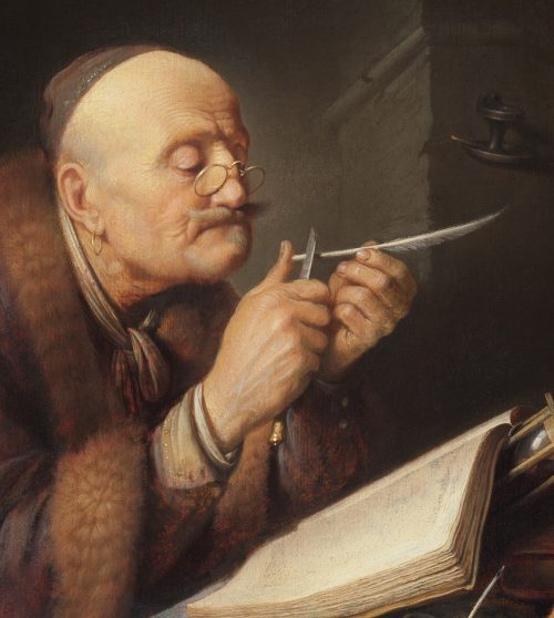 Scholar Sharpening His Quill (1633) by Doe, Gerard