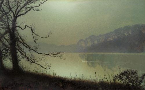 At the Lakeside, Moonlight by John Atkinson Grimshaw
