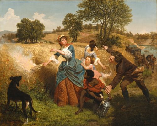 Mrs. Schuyler Burning Her Wheat Fields on the Approach of the British (1852) by Emanuel Leutze
