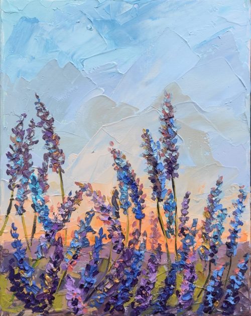 Lavender Painting by Nataliia Vyaz