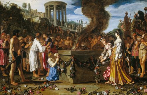 Orestes and Pylades Disputing at the Altar (1614) by Pieter Lastman
