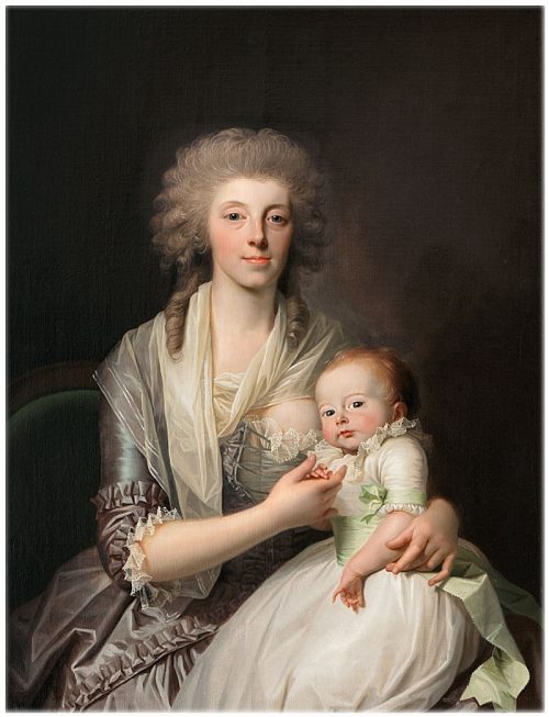 Grevinde Sophie Magdalena Raben with her son (1785) by Jens Juel