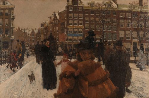 The Singel Bridge at the Paleisstraat in Amsterdam (1898) by George Hendrik Breitner