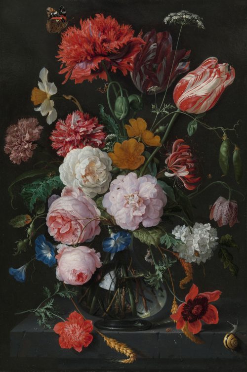 Still Life with Flowers in a Glass Vase (1650) by Jan Davidsz. de Heem