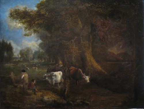 Cows by the stream by Theodore Rousseau